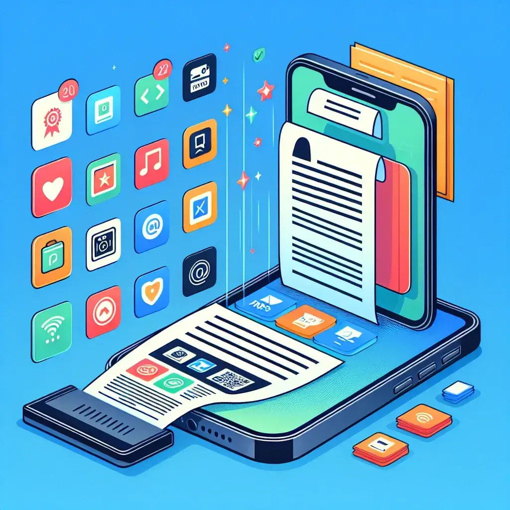 "Mobile device scanning a document with best apps for converting PDFs displayed on screen"